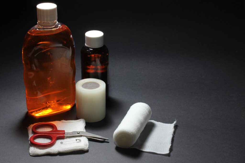 Clean the skin around a hidradenitis suppurativa wound with a soft pad